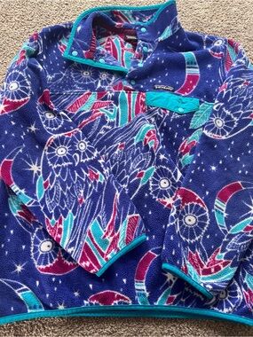 Patagonia Harvest Moon Owl Print Synchilla Medium Fleece